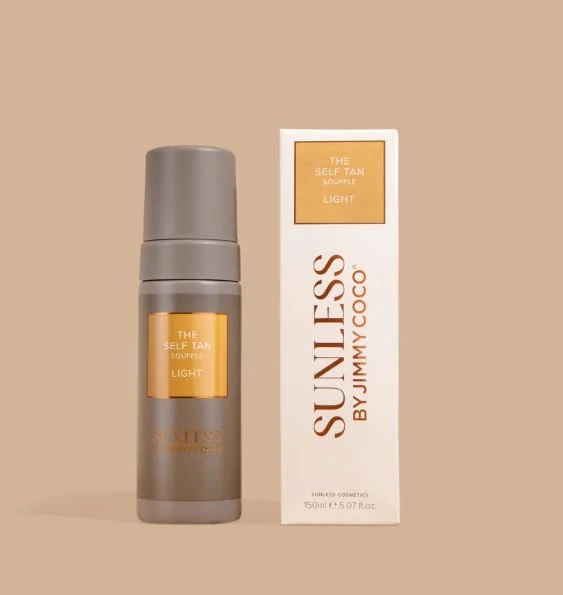 Jimmy Coco 150ml Light Tinted Tan Soufflé | Hydrating Fake Tan for Face and Body | Vegan Self Tanning Cream with Hyaluronic Acid, Pentavitin and Blue Daisy for Natural Sunkissed Glow