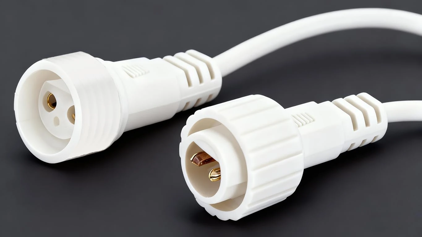 Redefun 3M 2 Pin Extension Cable, Waterproof Cord Anti-Corrosion Extension Lead Wire for Outdoor String Lights, Festoon Light, G40 Globe Icicle Light, Curtain or Net Lights(White)