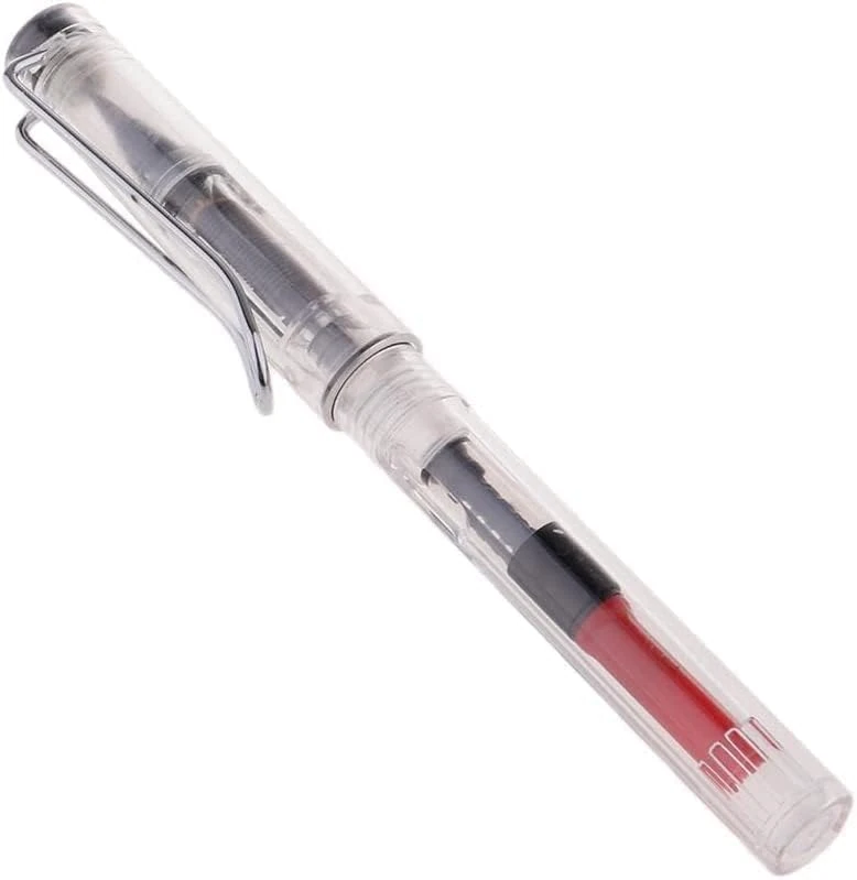 1Pc Fountain Ink Brush Pen Refillable,Flexible Brush Tip for lettering, calligraphy, illustration, art, sketching Chinese Japanese Sumi Calligraphy Painting Writing Signature - Clear Drawing Pens