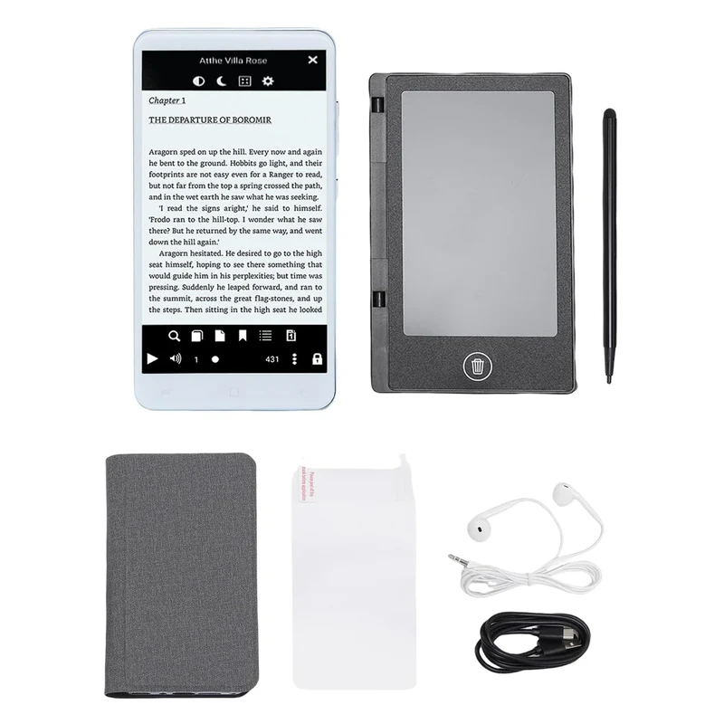 BONKZEBU Electronic Book Reader,Versatile Document Support Inkless Screen Ebook Reader,High Definition Display Ebook Reader,for Video Sound Picture
