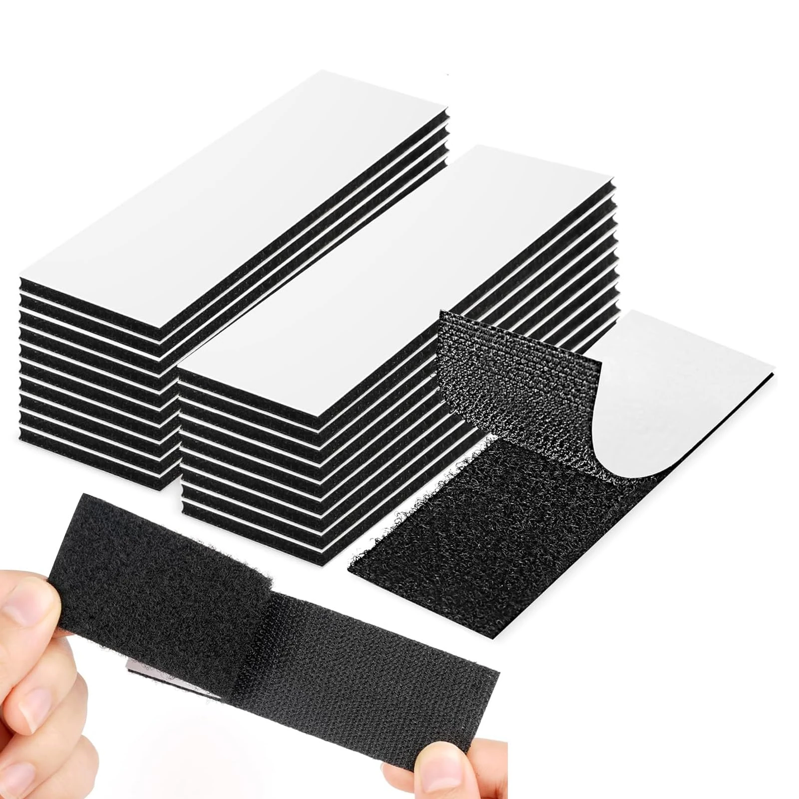 20 PCS velcro tape self adhesive, 30mm x 100mm double sided velcro tape, Extra Strong, Hook & Loop Self Adhesive Sticky Perfect for Room Décor & Home, Office, Garage Use