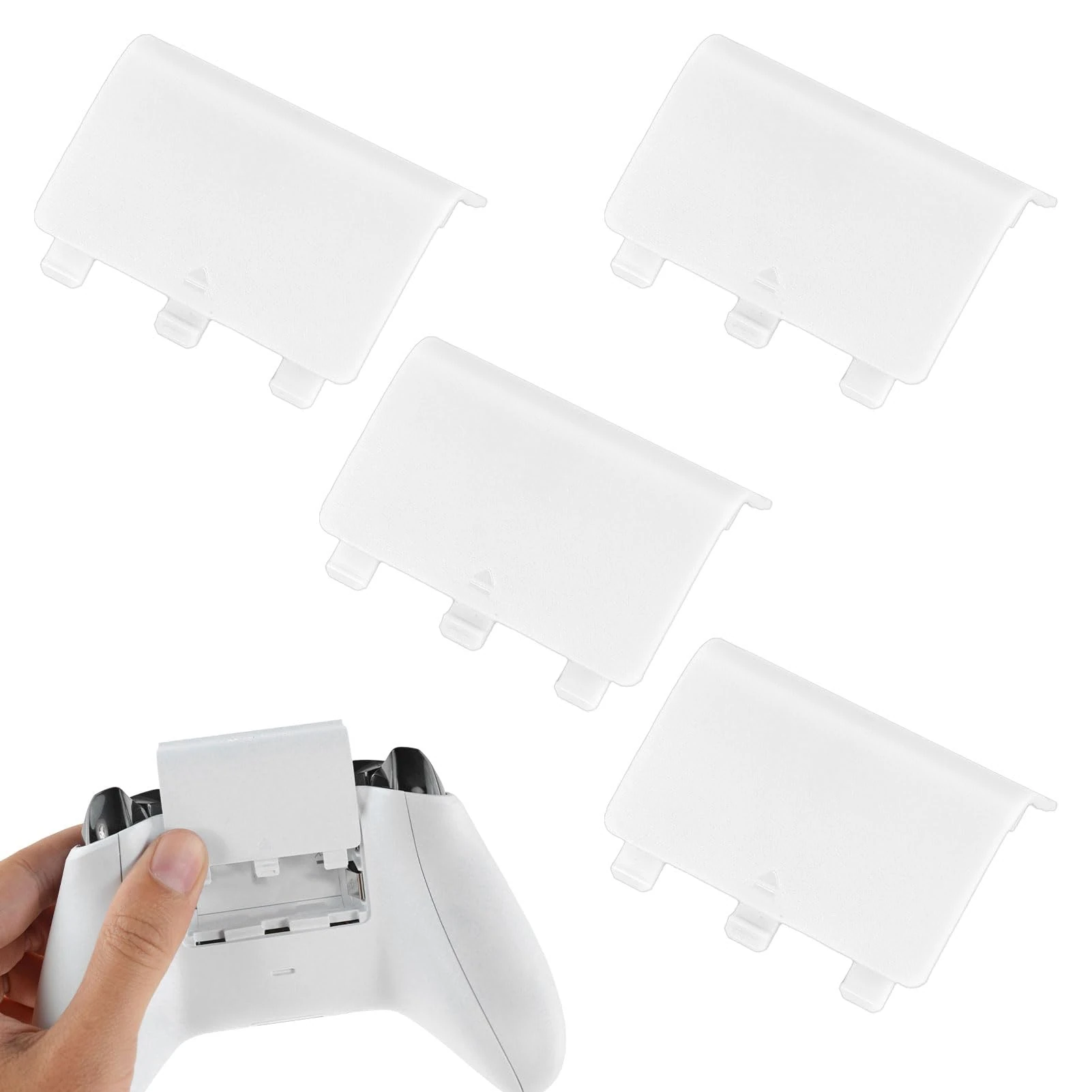 4 Pcs Replacement Battery Back Covers Compatible with Xbox Controller Battery Cover,for Xbox One Controller Battery Cover(White)