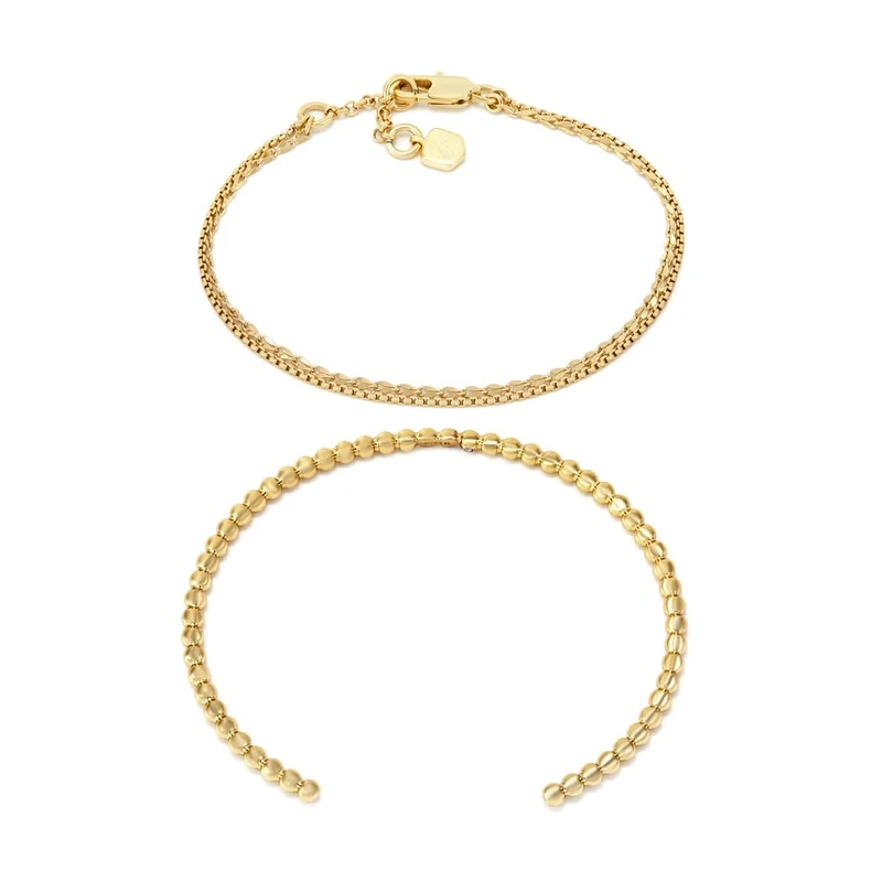 Fossil Women's Brass with multi style bracelet set