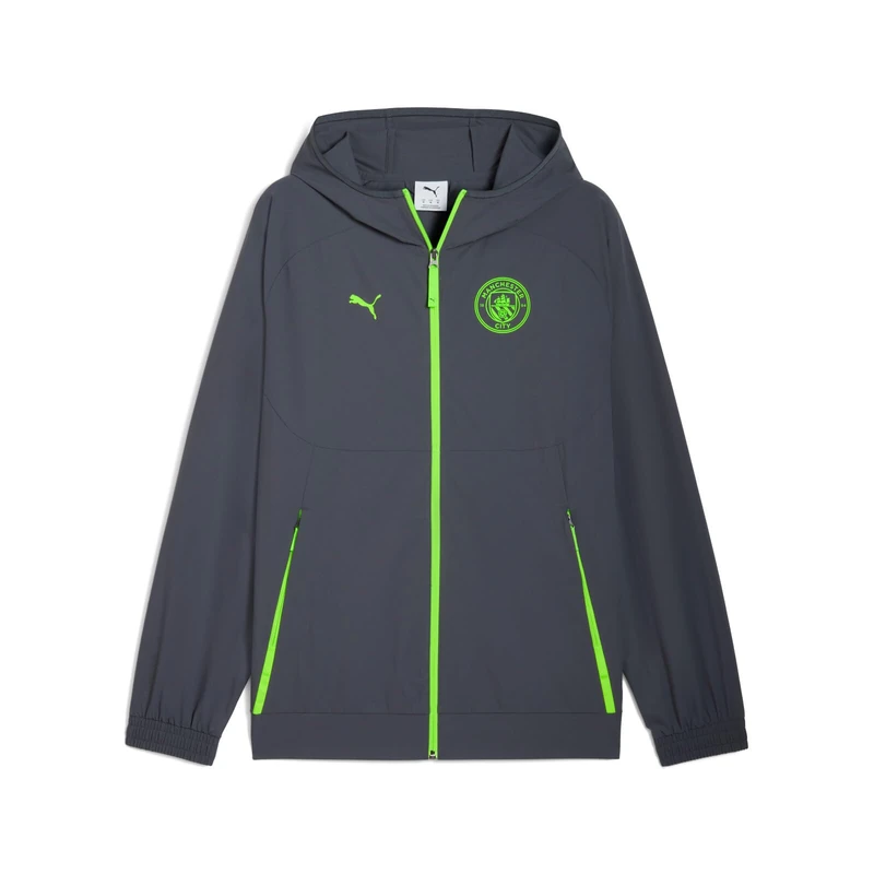PUMA Manchester City FC Men's Pumatech Jacket 25/26, Grey (Galactic Gray x Pro Green), s