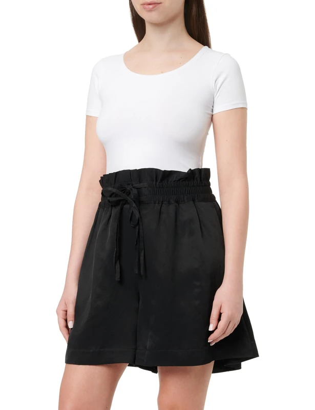 BOSS Women's Shorts_Flat, Black 001, 24