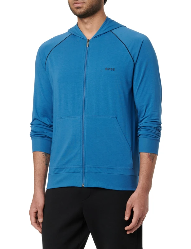 BOSS Men's Loungewear Jacket, Open Blue 462, M