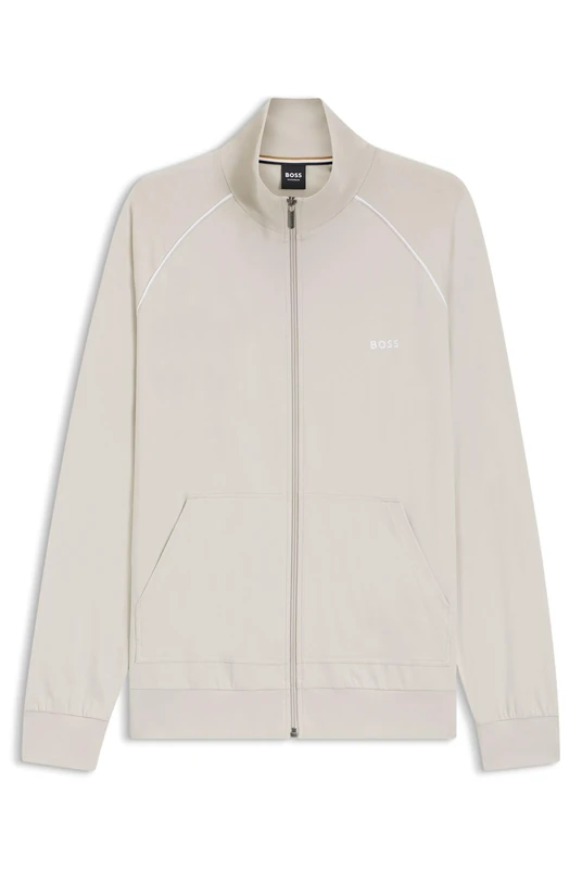 BOSS Mens Mix&Match Jacket Z Zip-up jacket in stretch cotton with embroidered logo