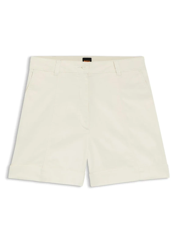 BOSS Women's Shorts_Flat, Open Beige 287, 10