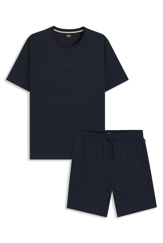 BOSS Mens Relax Short Set Two-piece pyjama set in cotton