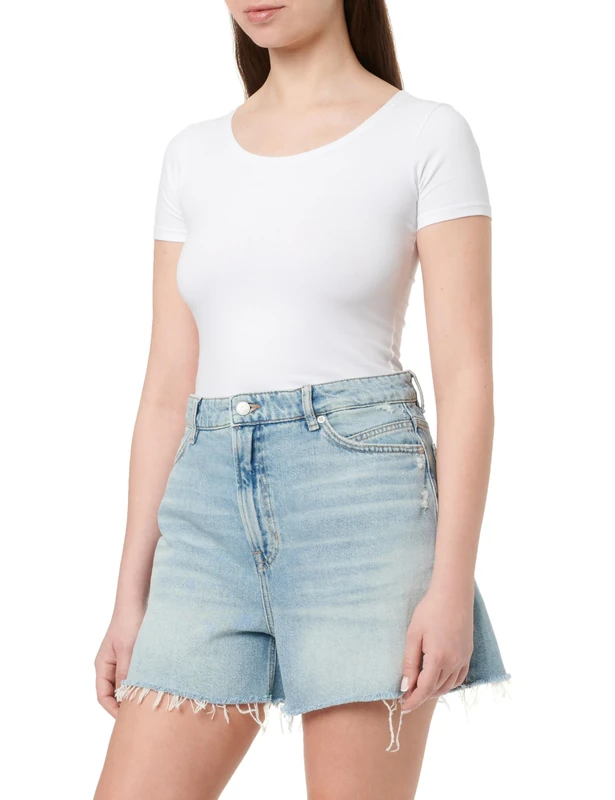 BOSS Women's Denim Shorts, Bright Blue 432, 6
