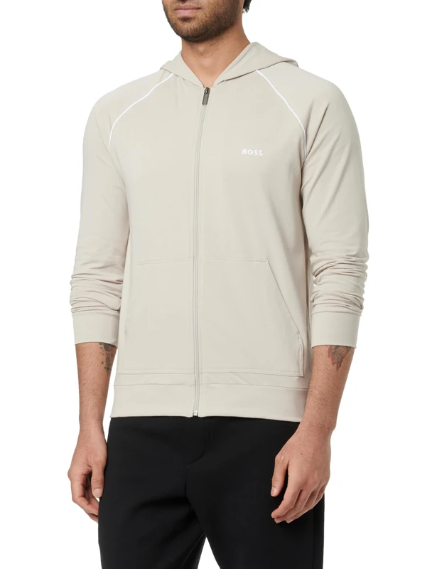 BOSS Men's Loungewear Jacket, Open Grey 075, 5XL