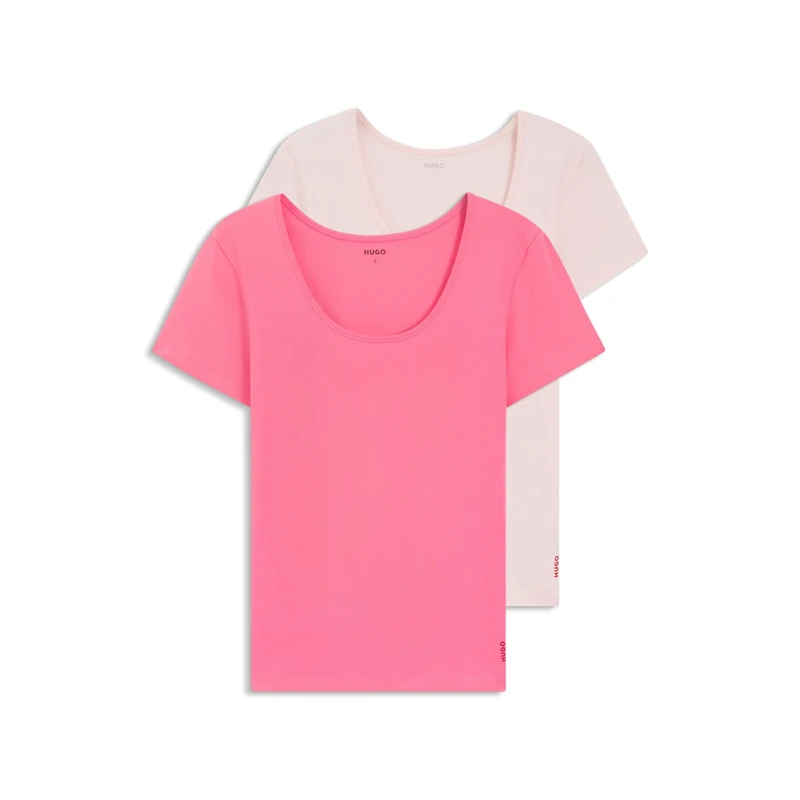 HUGO Womens Twin T-Shirt RN Two-Pack of Underwear T-Shirts in Stretch Cotton