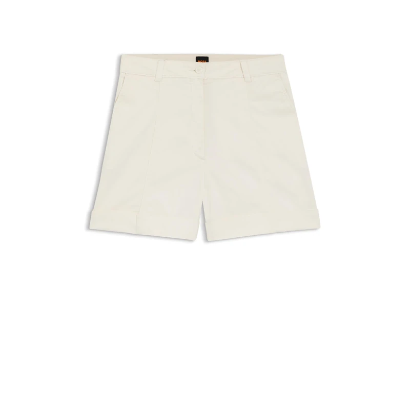BOSS Women's Shorts_Flat, Open White 118, 12