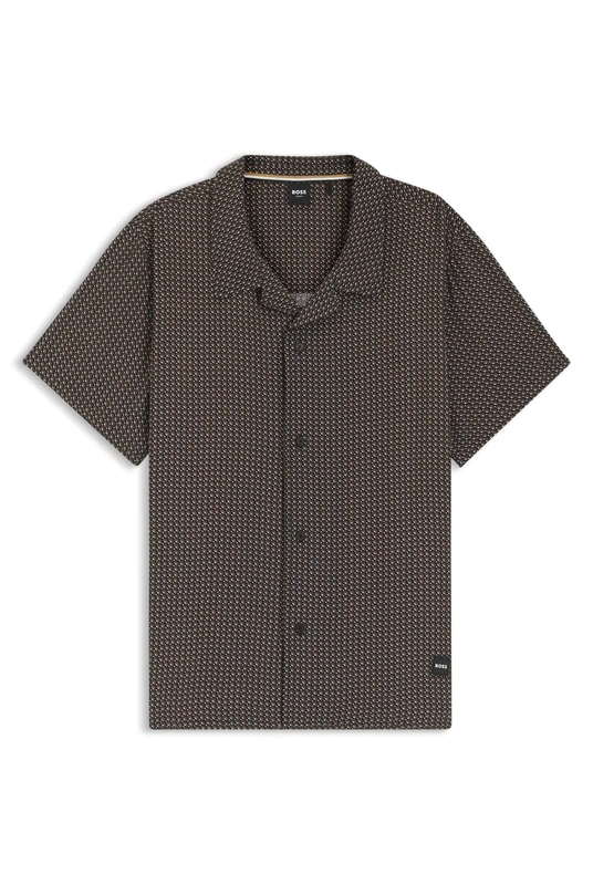 BOSS Men's Beach Shirt 10268906 01 Beach T-Shirt, Black 005, XXL