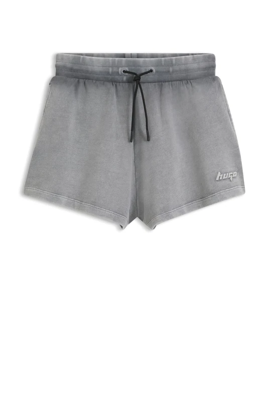 HUGO Womens Norlina B Relaxed-fit Shorts in Cotton Terry with Embossed Logo - Image 1