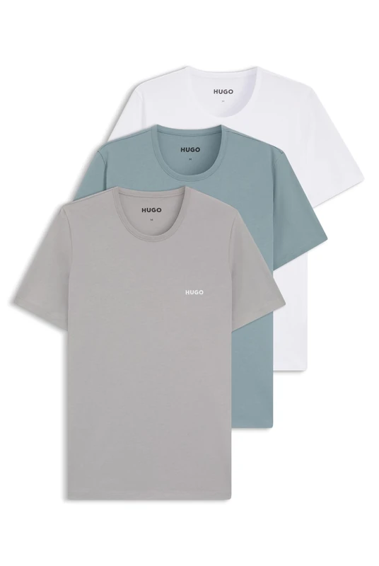 HUGO Mens T-Shirt RN Triplet P Three-Pack Cotton T-Shirts