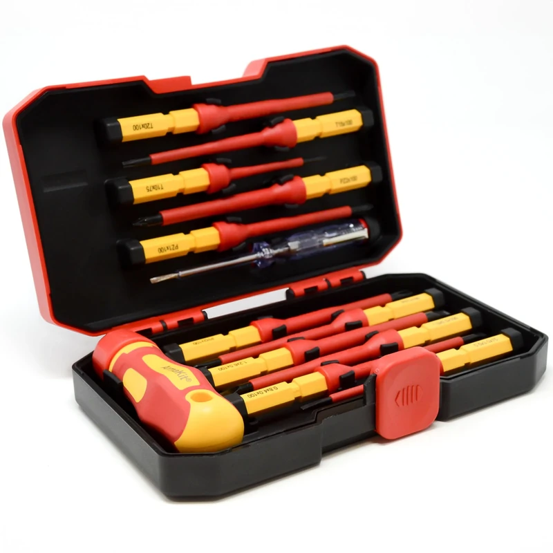 ArmaKit VDE Interchangable Screwdriver Set - 13 Piece Insulated Terminal Kit Tested and Certified to IEC60900 1000v (AKVDE-13i)