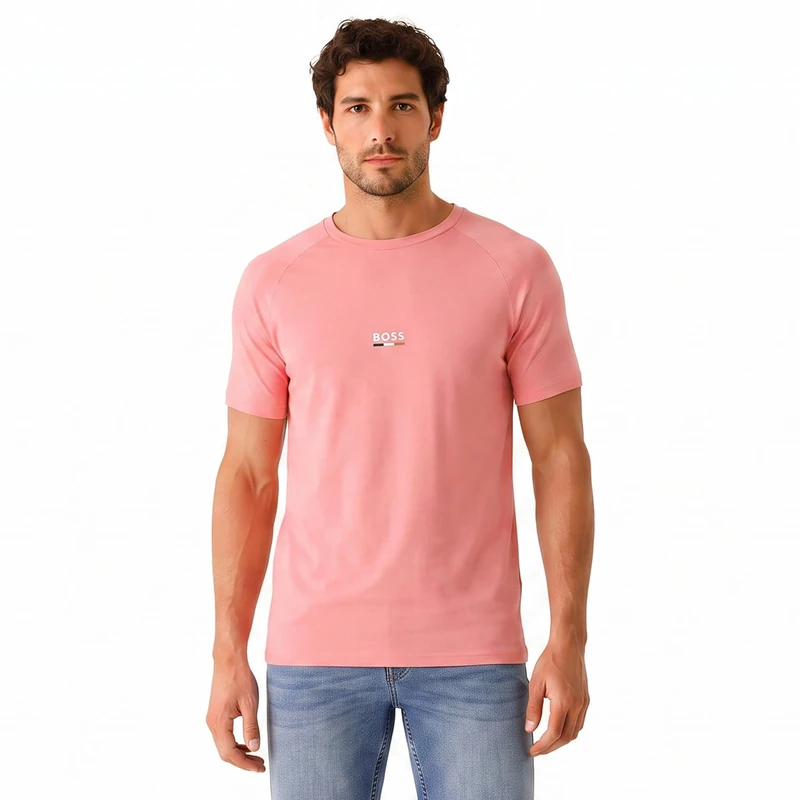 BOSS Men's Beach T-Shirt, Light/Pastel Pink 685, L