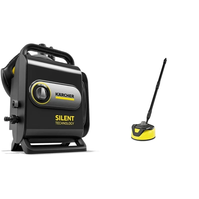 Bundle of Kärcher K Silent Anniversary High Pressure Washer, extra-quiet, compact and powerful pressure washer, Black + T 5 Patio Cleaner