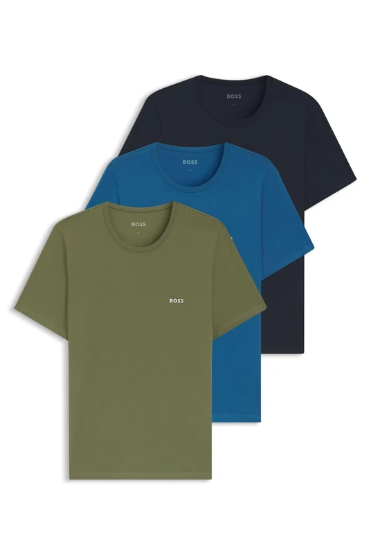 BOSS Mens TShirtRN 3P Classic Three-Pack of Underwear T-Shirts in Cotton