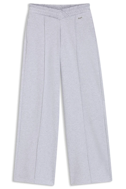 HUGO Womens Nuasem B Relaxed-fit Tracksuit Bottoms in Cotton with Crossed Waistband