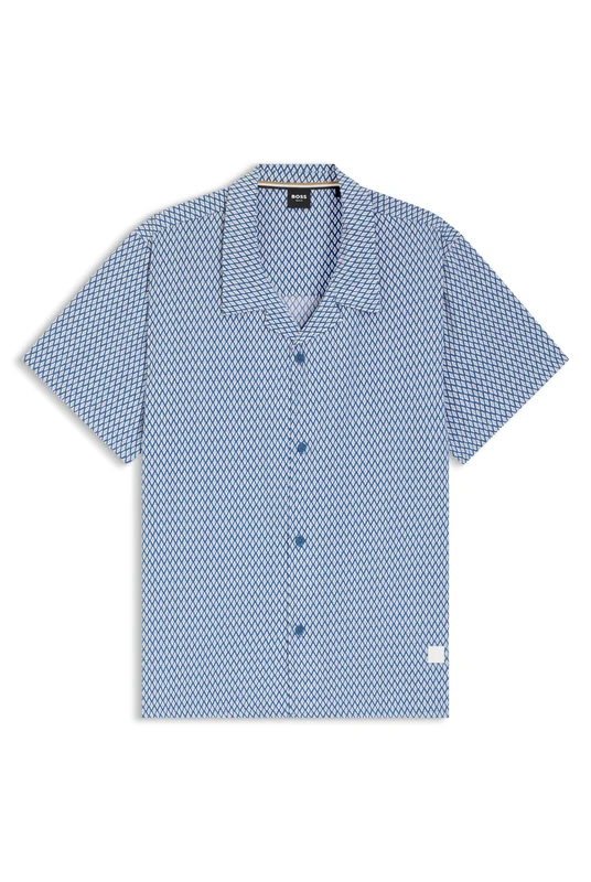 BOSS Mens Beach Shirt Regular-fit Shirt with All-Over Print