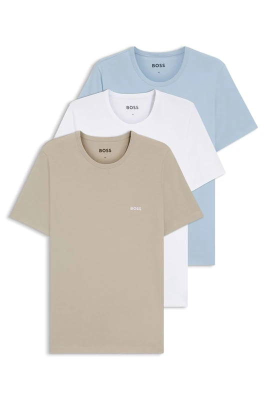BOSS Mens TShirtRN 3P Classic Three-Pack Cotton T-Shirts