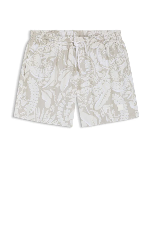 BOSS Mens Piranha Swim Shorts with All-Over Print
