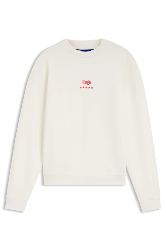 HUGO Men's Sweatshirt, Open White 121, XS - Image 1