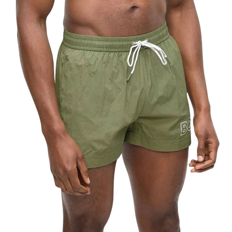 BOSS Mooneye Quick-Dry Men's Beachwear Swimming Trunks, Open Green 351, L - Image 1