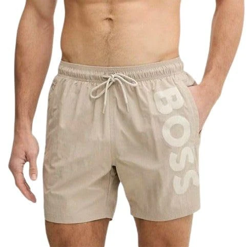 BOSS Octopus Men's Swimming Trunks Swimwear, Light Beige 274, L