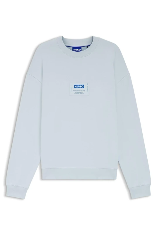 HUGO Mens Nyros Cotton-blend sweatshirt with logo label - Image 1