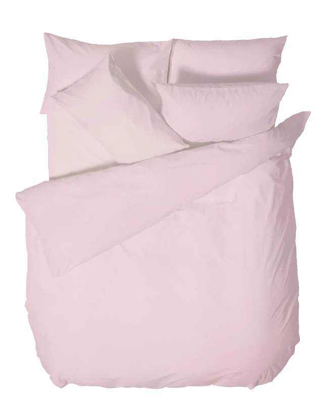 Bianca Plain Dyed Pink Duvet Cover Set 240 x 220 + 65 x 65 (2) - Image 1
