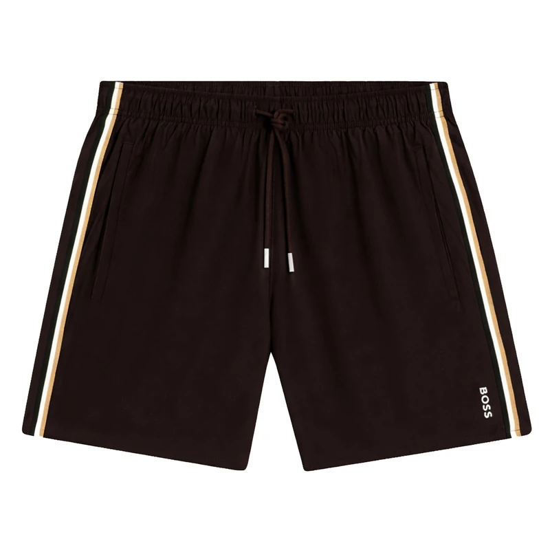 BOSS Men's Iconic 10239741 01 Swim Shorts, Dark Brown 207, M