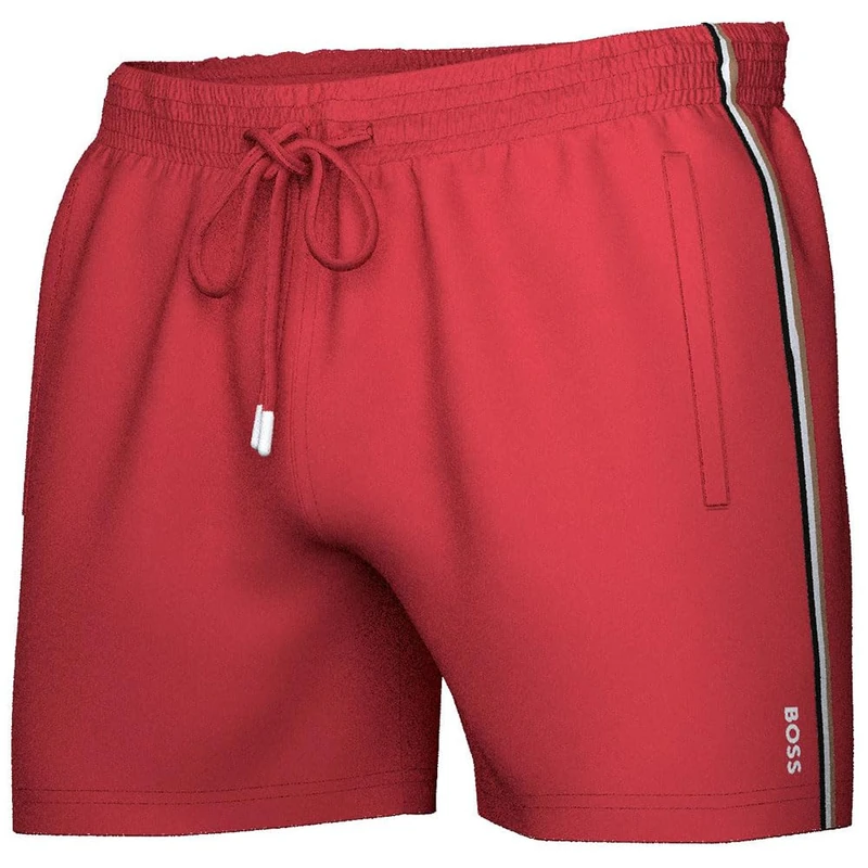BOSS Men's Iconic 10239741 01 Swim Shorts, Dark Red 609, XL