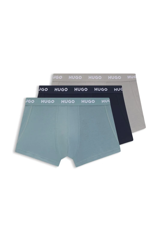 HUGO Triplet Pack 10268005 01 Men's Trunks (Pack of 1), Open Blue 490, S