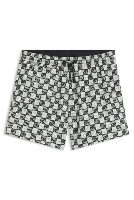 HUGO Badeshorts Mit Schachbrett-Logos
