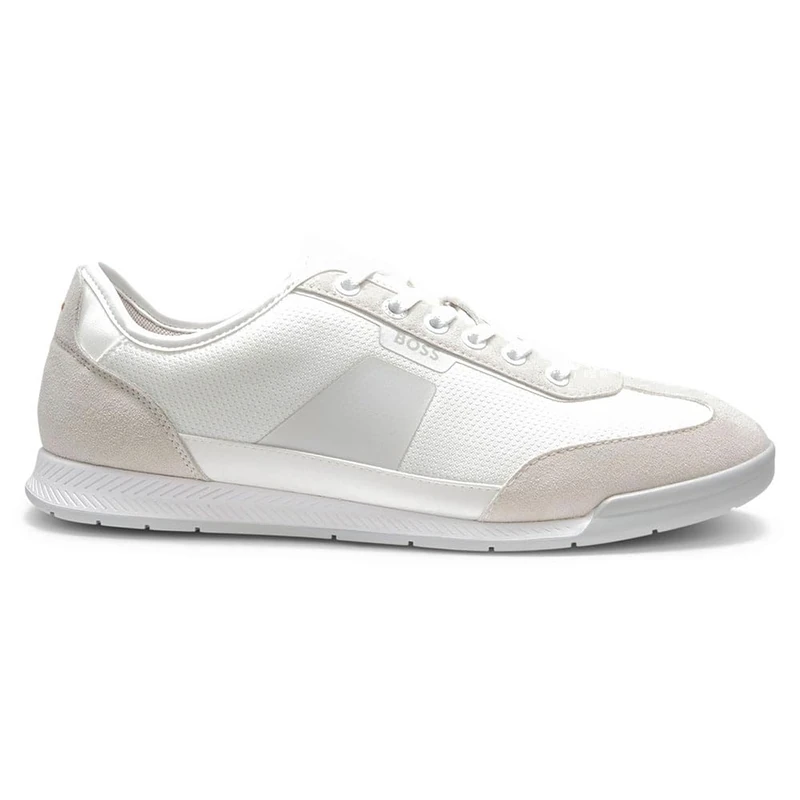 BOSS Men's Nitan_Lowp_txmx 10280114 01 Low Profile Trainers, White, 8 UK