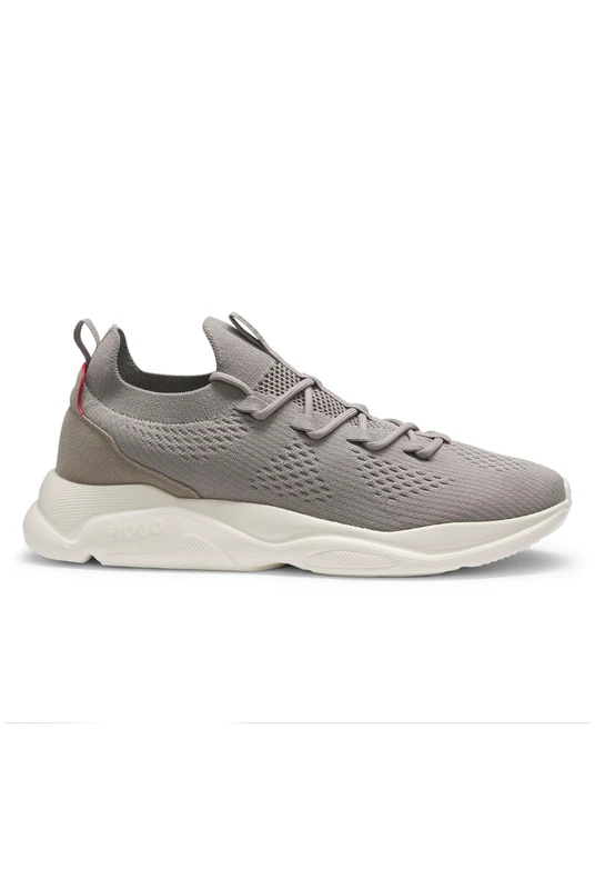 HUGO Mens Leon Runn Knitted Trainers with Logo-Embossed EVA Sole Size 6