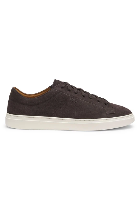 BOSS Mens Kieran Tenn Suede Trainers with Embossed Logo Size 7
