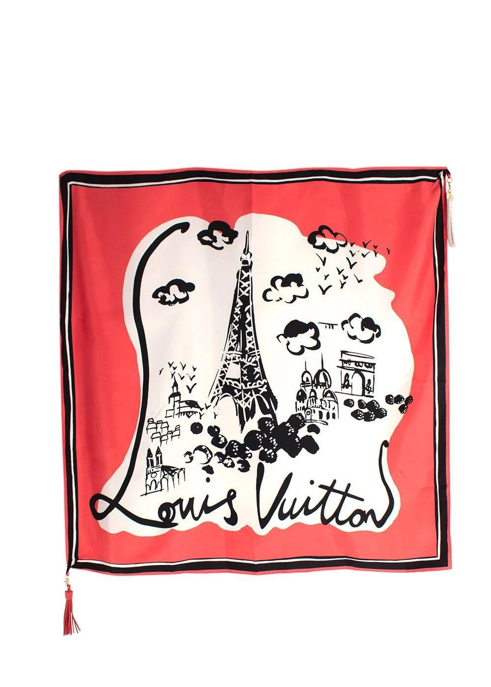 Louis Vuitton Pre-loved Tassel Detail Silk Scarf
