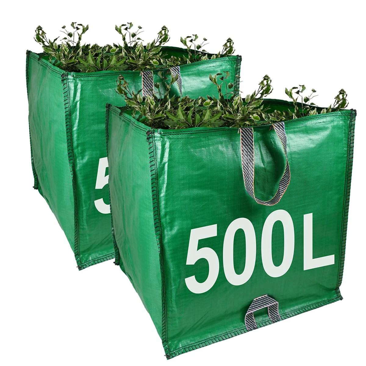 Garden Waste Bags - 500 Litre - 1 to 10 Sacks - PREMIUM GRADE - Industrial Fabric and Handles - Heavy Duty Garden/Green Waste Sacks (2)