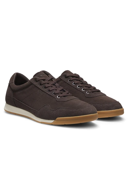 BOSS Men's Nitan_Lowp_sdhsd 10274428 01 Low-Profile Trainers, Dark Brown, 7 UK