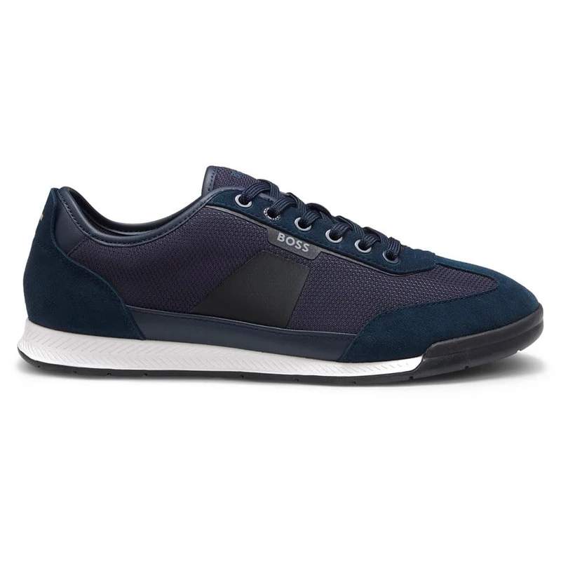 BOSS Men's Nitan_Lowp_txmx 10280114 01 Low Profile Trainers, darkblue, 6 UK