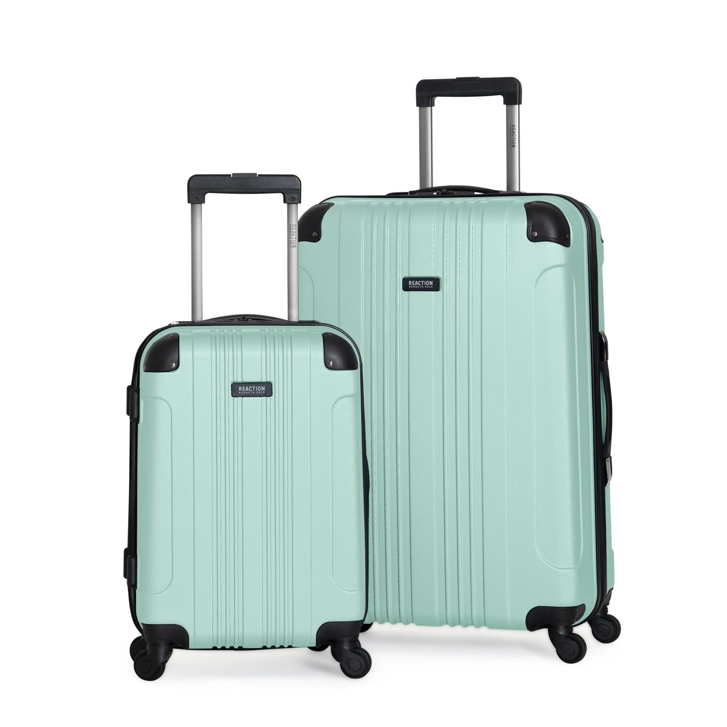 Kenneth Cole REACTION Out of Bounds Lightweight Hardshell 4-Wheel Spinner Luggage, Mint Blue, 2-Piece Set (20" & 28"), Hardside 2pc Luggage Set with Spinner Wheels