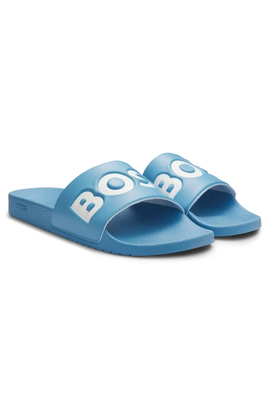 BOSS Men's Aryeh_Slid_npvlg 10251721 01 Slide Sandals, Turquoise Aqua, 12 UK