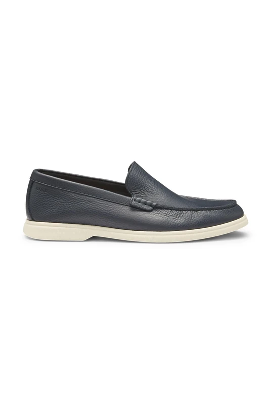 BOSS Mens Sienne Loaf Portuguese-Made Suede Loafers with Contrast Sole Size 8
