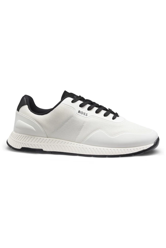 BOSS Mens Titanium Runn TTNM mesh Trainers with Smooth Trims Size 7