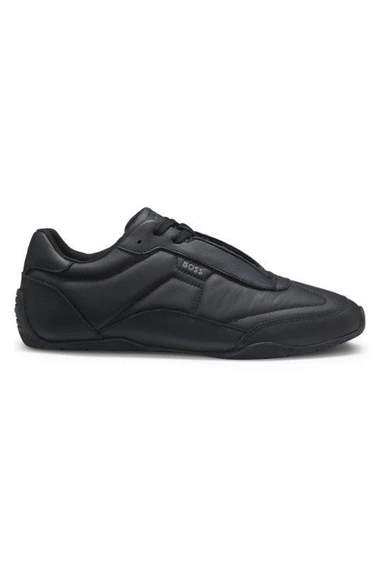 BOSS Ledersneakers Mit Logo-Detail Black