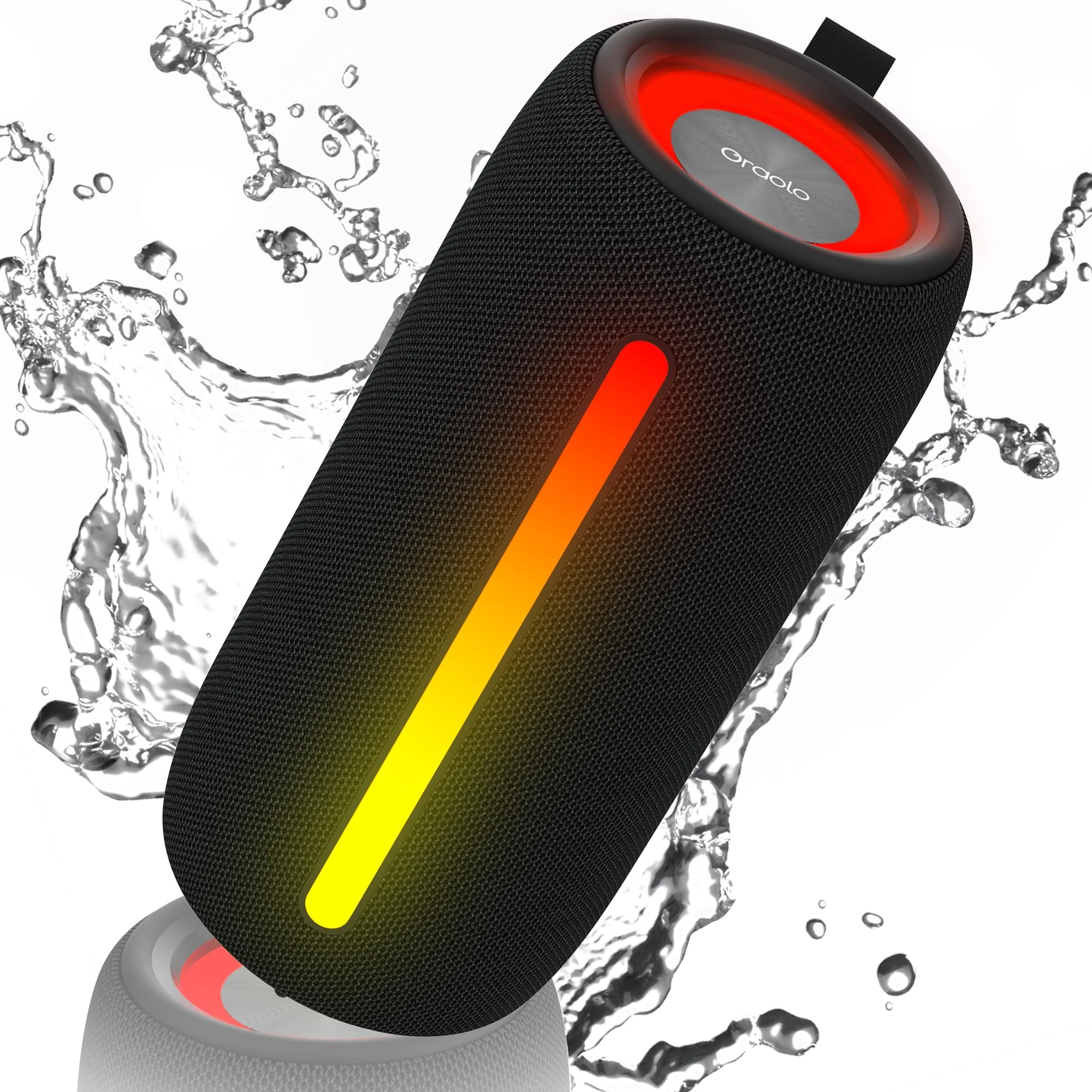 oraolo Portable Wireless Bluetooth Speaker with LED Light, Waterproof IPX6, 24W True Wireless Stereo, 10H Playtime, Support TF Card/Type-C/USB/AUX, Bluetooth 5.4, for Home/Garden/Party/Outdoor(RGB)